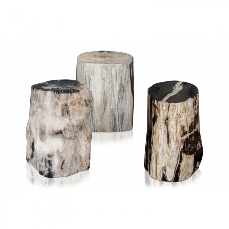 PETRIFIED WOOD STOOL POLISHED - CHAIRS, STOOLS